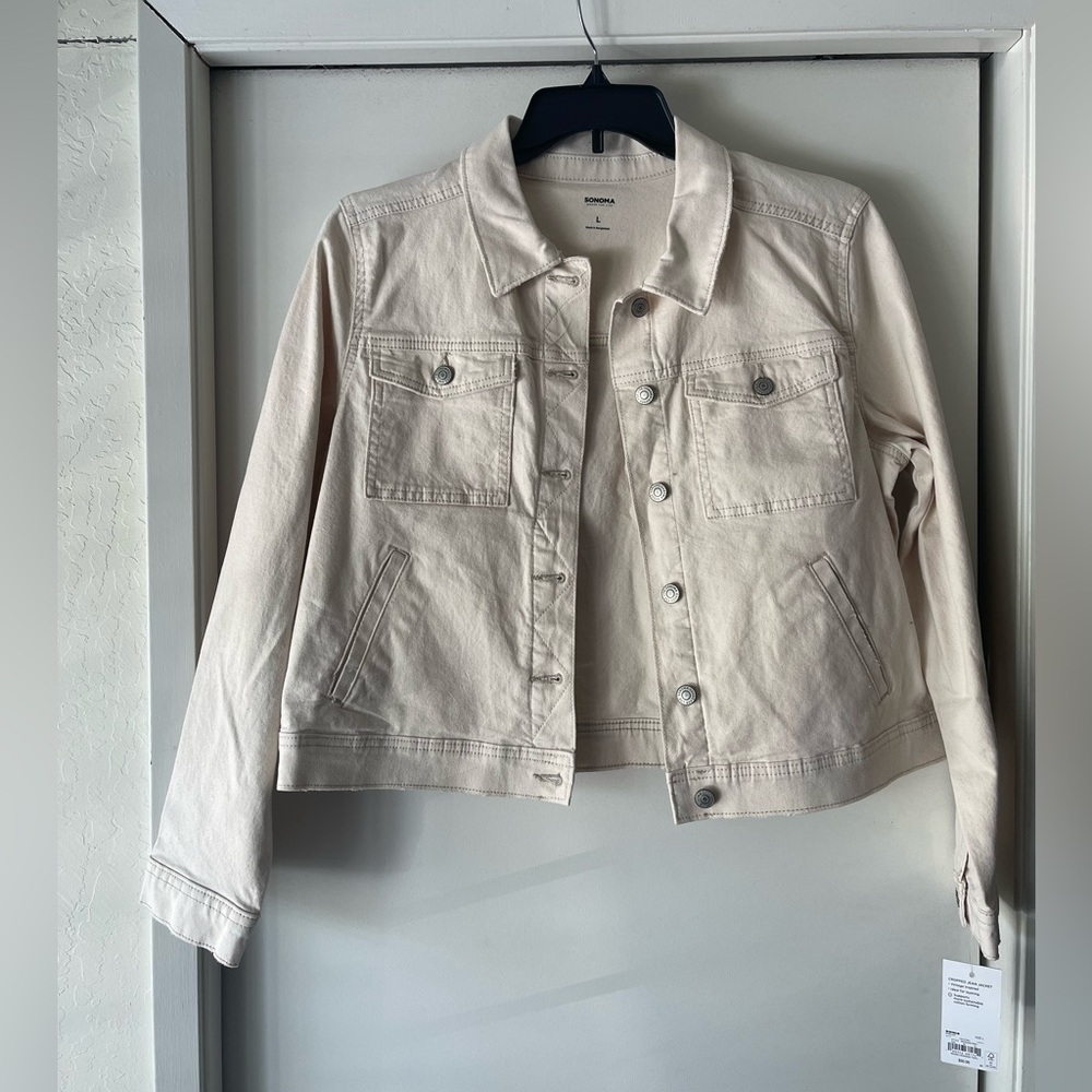 Sonoma Cream Cropped Jean Jacket